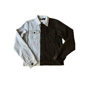 Fashion Nova Men Black and Light Blue Denim Jacket NWOT Size S Personalized